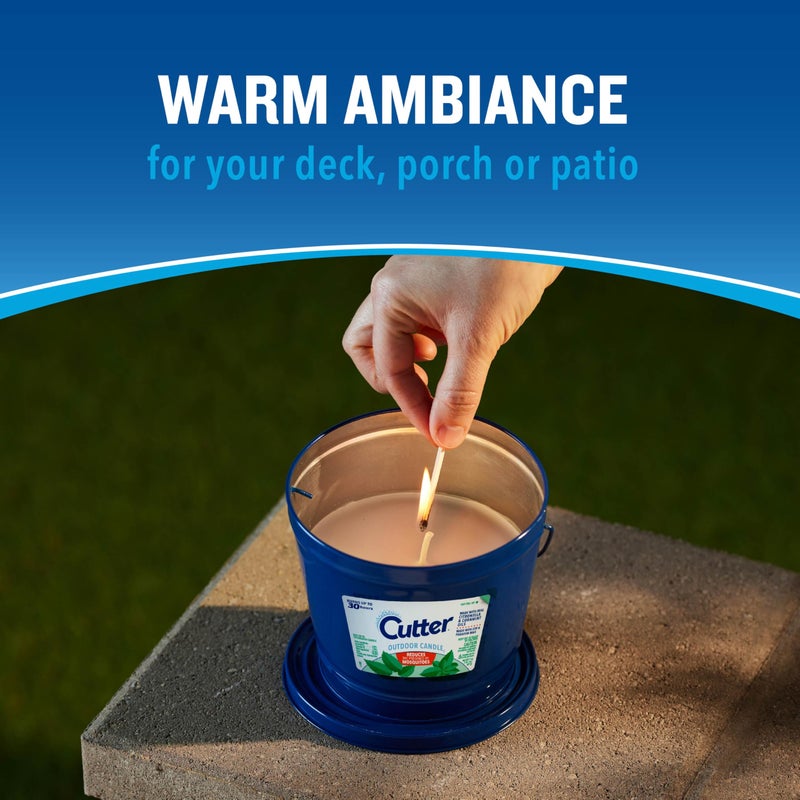 Cutter Candle, Outdoor Soy Wax Candle Made with Real Citronella Oil and Cornmint Oil Reduces The Presence of Mosquitoes with A Light, Fragrant Citronella and Mint Scent, 17 Ounces - Image 2