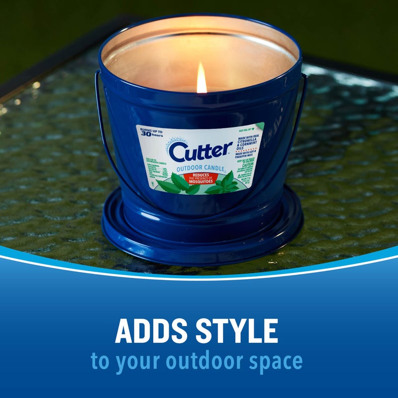 Cutter Candle, Outdoor Soy Wax Candle Made with Real Citronella Oil and Cornmint Oil Reduces The Presence of Mosquitoes with A Light, Fragrant Citronella and Mint Scent, 17 Ounces - Image 3