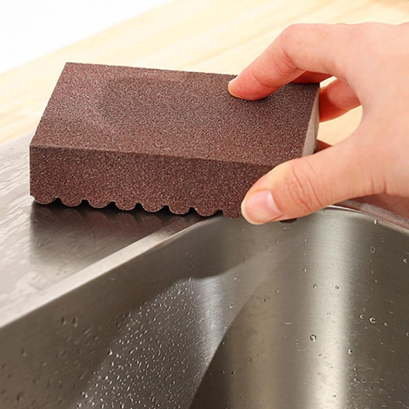 2Pcs Non Scratch Scrub Sponges With Emery Surface For Rust Stain Removal On Pots Dishes - Image 5