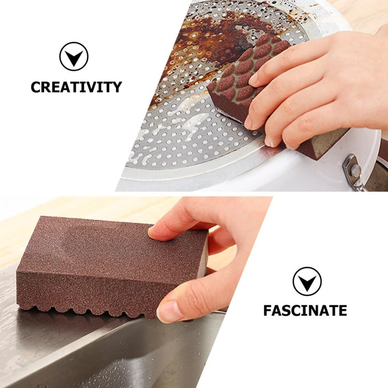 2Pcs Non Scratch Scrub Sponges With Emery Surface For Rust Stain Removal On Pots Dishes - Image 4