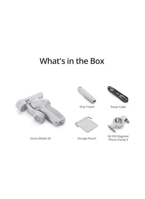 DJI OSMO Mobile SE Intelligent Gimbal, 3-Axis Phone Gimbal, Android and iPhone Gimbal, Vlogging Stabilizer YouTube and TikTok Videos, UAE Version with Official Warranty Support