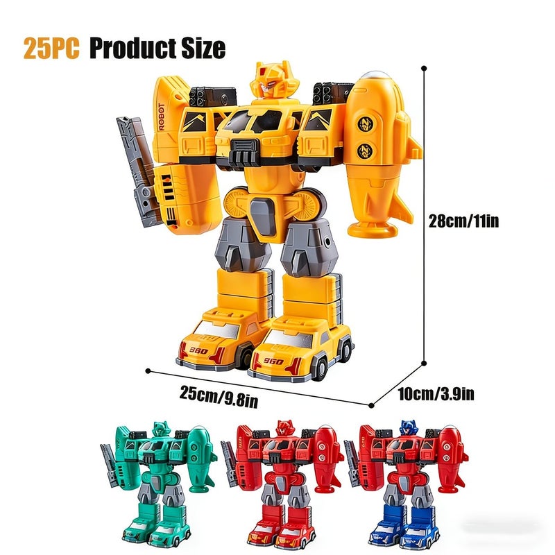 Magnetic Transforming Robot Truck 2 in 1 Educational Puzzle Toy for Boys Red - Image 1