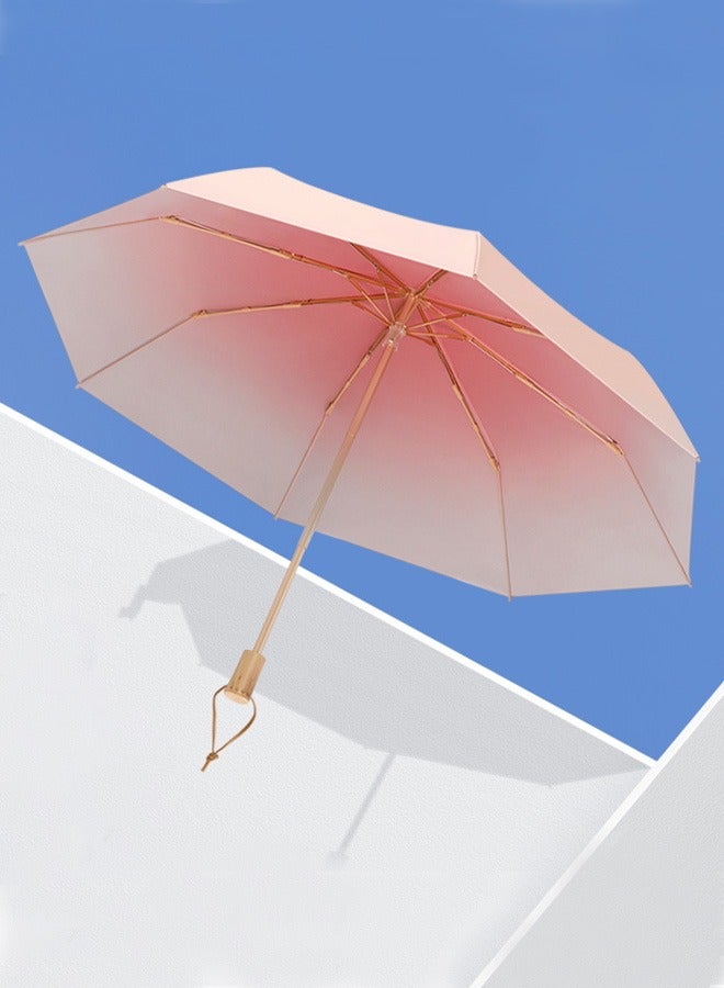 جوي شيك مظلة سفر نسائية أنيقة بثلاث طيات UPF50+ مضادة للأشعة فوق البنفسجية ومقاومة للرياح ومقاومة للماء باللون الوردي - Image 2