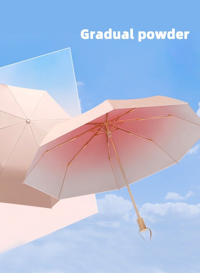 جوي شيك مظلة سفر نسائية أنيقة بثلاث طيات UPF50+ مضادة للأشعة فوق البنفسجية ومقاومة للرياح ومقاومة للماء باللون الوردي - Image 4