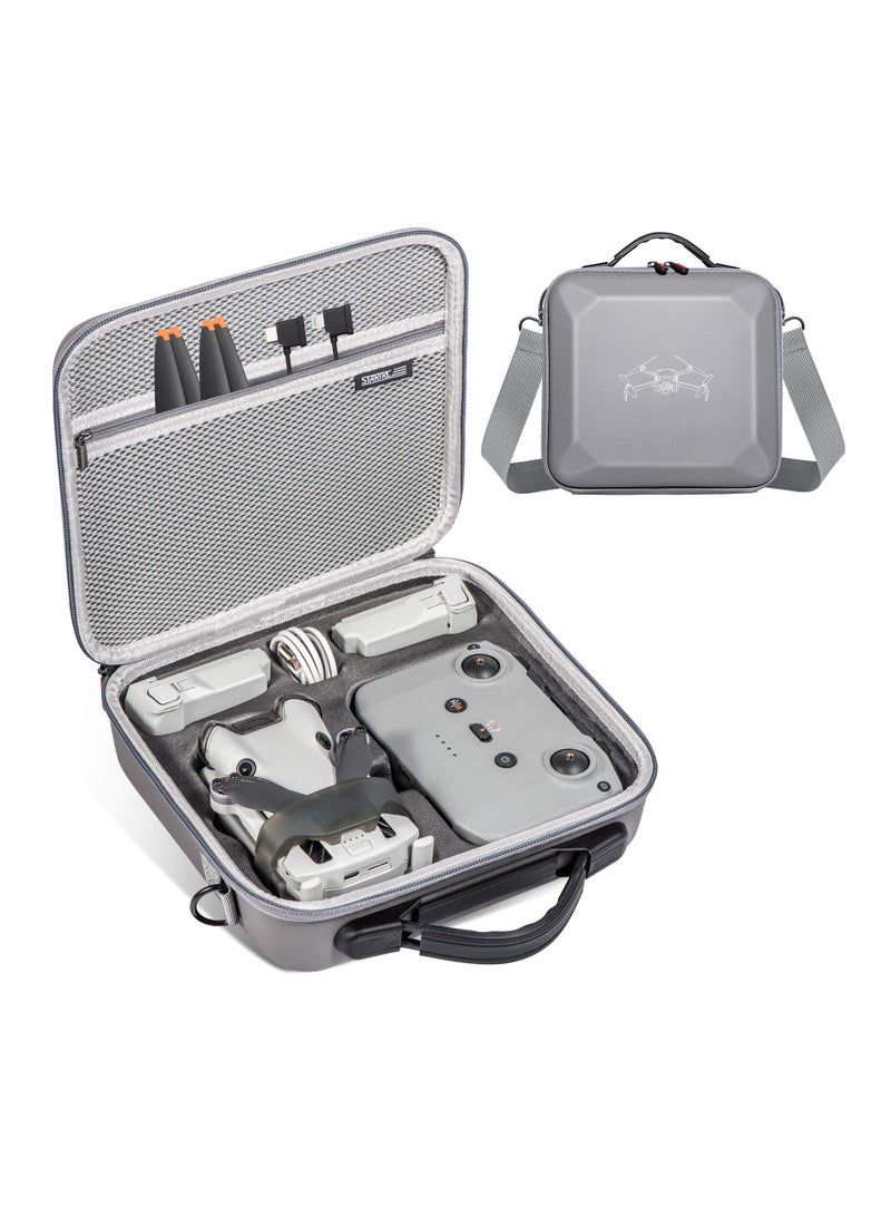 KASTWAVE Mini 3 Pro Case, Waterproof PU Leather Carrying Case for DJI Mini 3 /DJI Mini 3 Pro/DJI Mini 4 Pro and Accessories, Hard Shell Travel Carrying Case, RC-N1 /N2Non-Screen Controller Combo with Shoulder  - Image 1