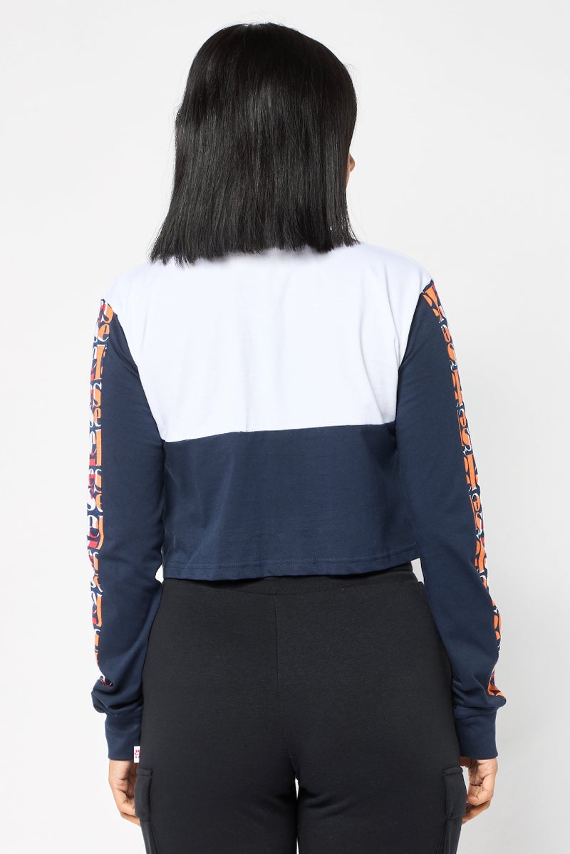 Ellesse سويت شيرت قصير رياضي نسائي بشعار العلامة التجارية، متعدد الألوان - Image 4