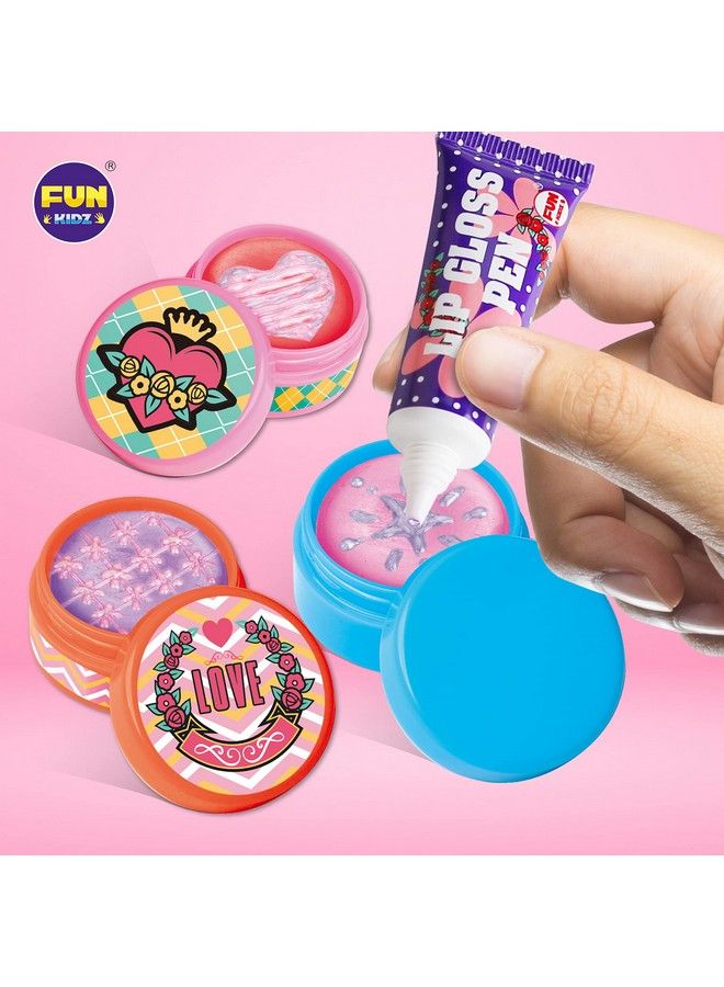 FUN KIDZ طقم بلسم الشفاه الطبيعي بالكامل للفتيات طقم صنع لمسة الشفاه لفتيات مراهقات من 8 إلى 10 و 10 إلى 12 هدية مكياج تجربة علمية - Image 3