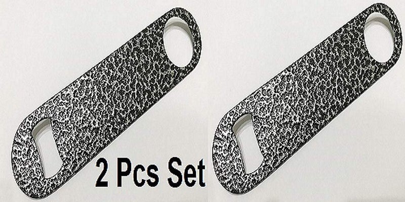 NJ Black Texture Design Steel Bottle Opener Unique Finish Opener Heavy Duty : 2 Pcs - Image 3
