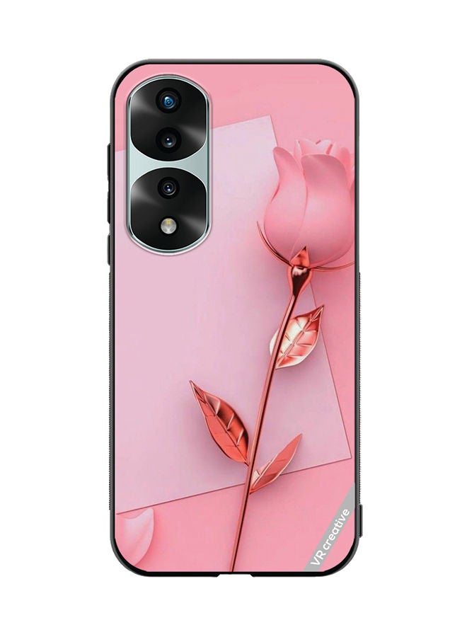 VR CREATIVE Protective Case Cover For Honor 70 Pro Pink Rose Design Multicolour - Image 1
