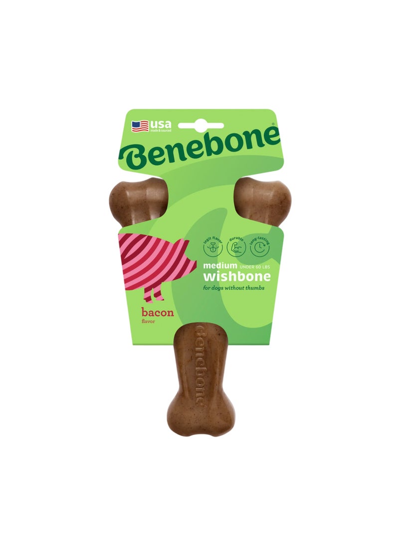 Benebone Wishbone Dog Chew Toy Bacon - Image 1