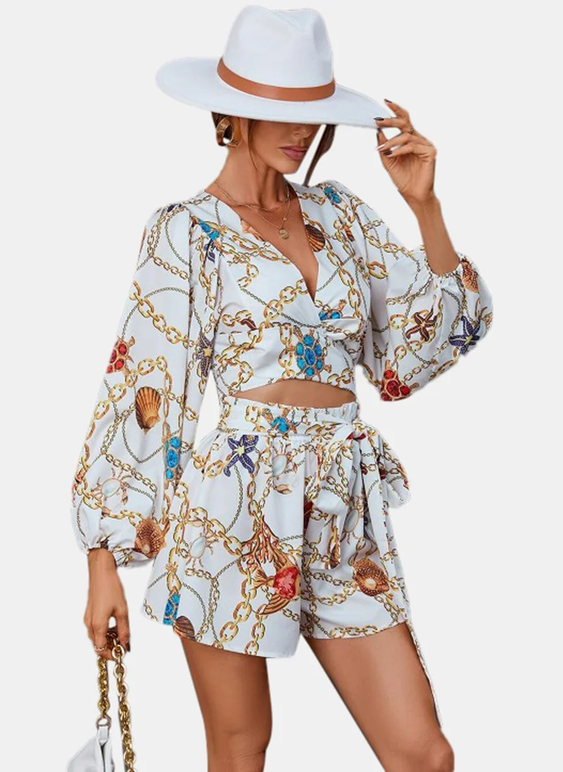 YUNIQEE White Printed Jumpsuit