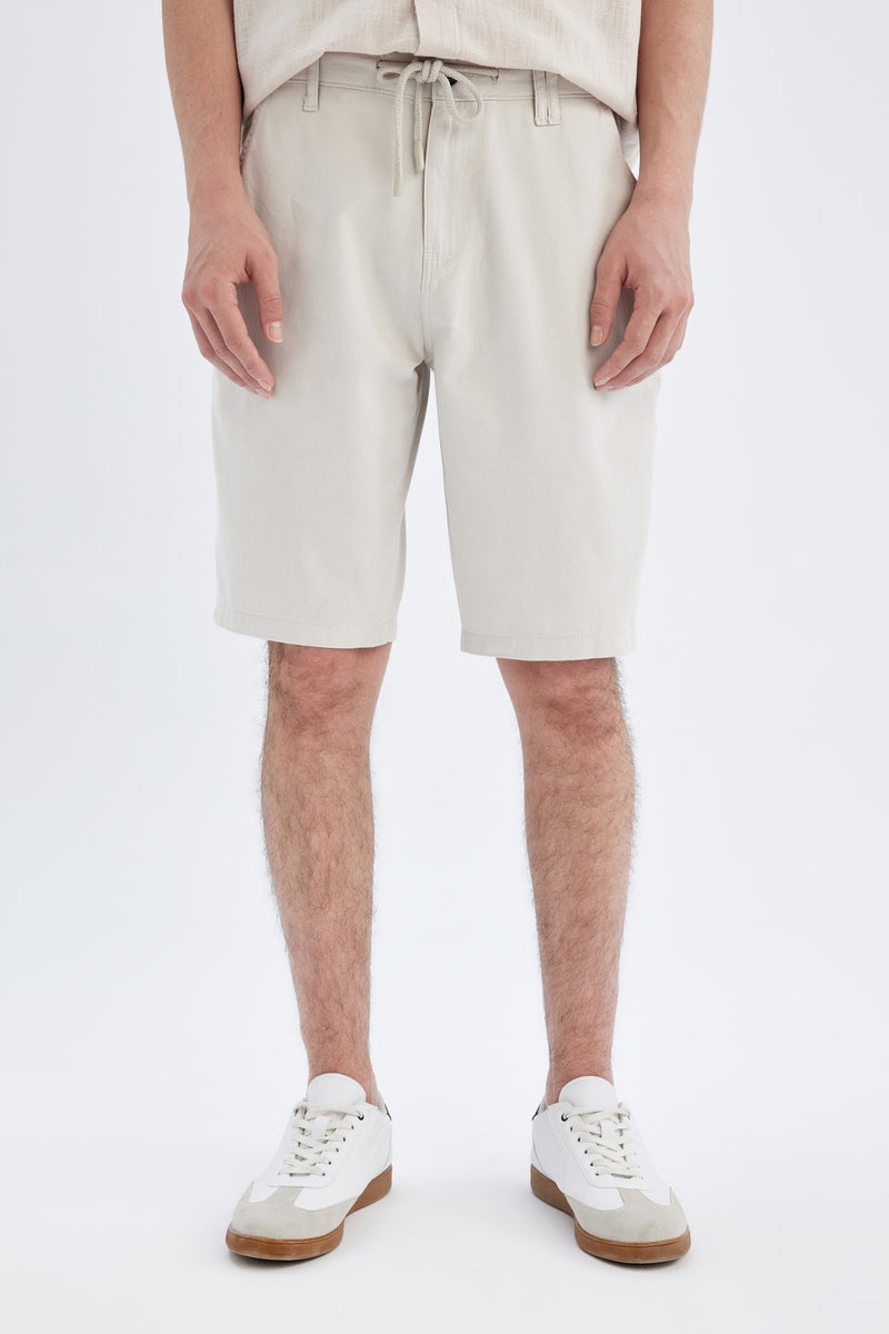 DeFacto Man Regular Fit Gabardine Regular Hem Bermuda - Image 3
