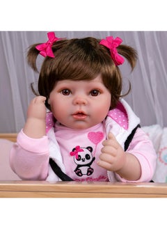 Aori Aori Reborn Baby Dolls - Realistic Baby Doll 22 inch Lifelike Newborn Baby Girl Doll with Panda Theme Gift Set  - Image 2