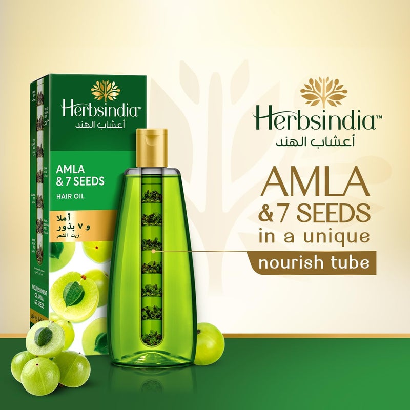 Herbsindia زيت شعر هيربس إنديا أملاء و 7 بذور عشبية - يقوي، يثخن ويغذي الشعر - خالي من السيليكون والبارابين - 280 مل (عبوة من 2) - Image 4