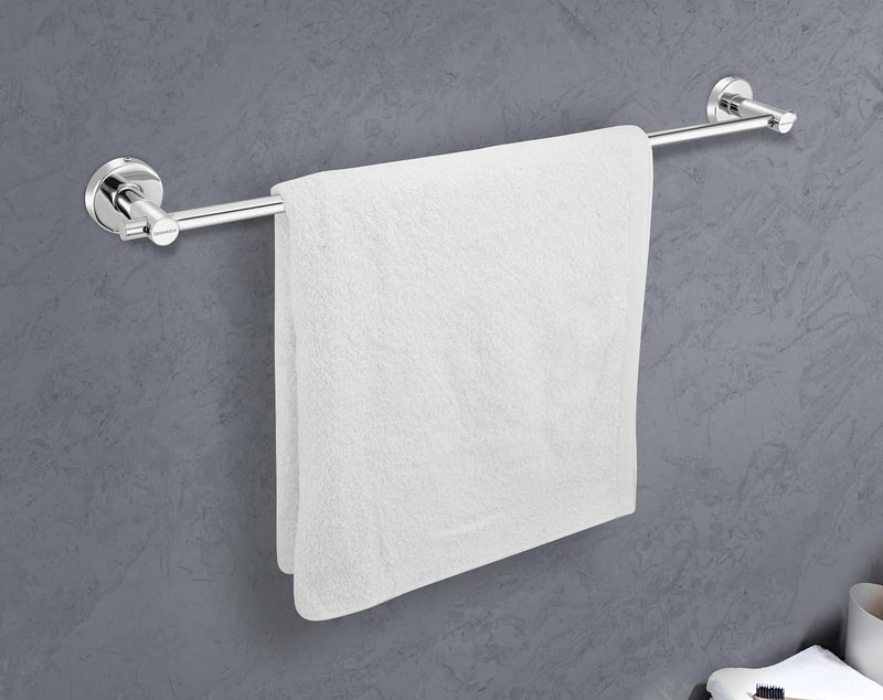 Johnson Bathrooms Johnson Alpha 24 Inch SS304 Towel Rod Towel Hanger for Bathroom 304 Grade Stainless Steel Towel Holder Chrome Colour T1550CAMZ 1 Year Warranty  - Image 1