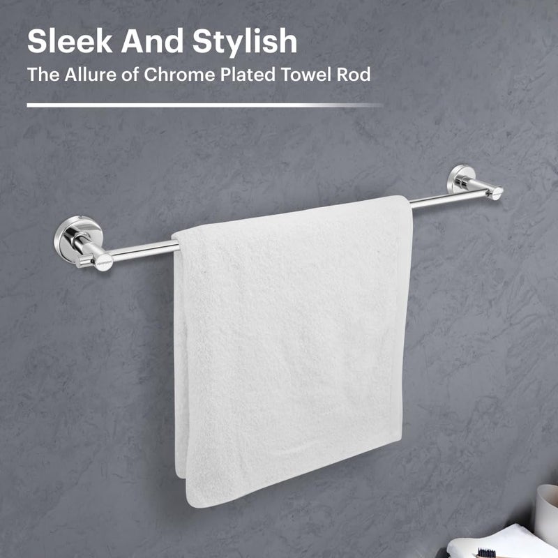 Johnson Bathrooms Johnson Alpha 24 Inch SS304 Towel Rod Towel Hanger for Bathroom 304 Grade Stainless Steel Towel Holder Chrome Colour T1550CAMZ 1 Year Warranty  - Image 3