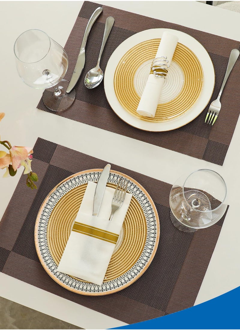 Generic White Napkins (with gold trim), Built-in Cutlery Pockets Decorative Wedding Napkins, Disposable Napkins, Foldable Party Napkins for Tables, Dinner Parties, Upscale Banquets and Events  - Image 3