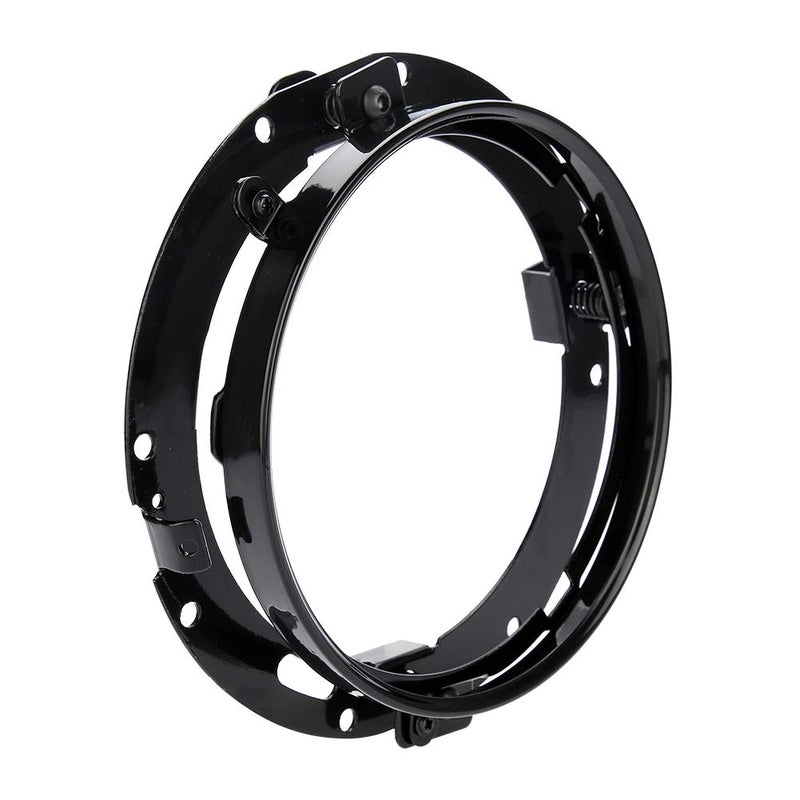 Keenso Keenso 7 inch Round Headlight Ring Mounting Bracket Headlight Mount for Je-ep Wrang-ler(Black) - Image 1