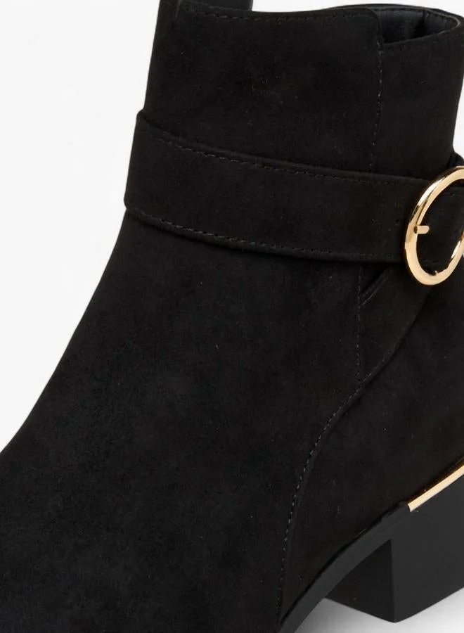 Flora Bella By Shoexpress Solid Ankle Boots with Zip Closure