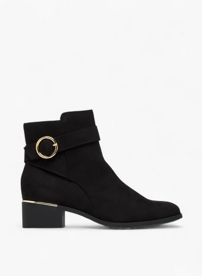 Flora Bella By Shoexpress Solid Ankle Boots with Zip Closure