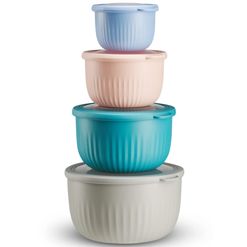 Table Concept Food Storage Containers Plastic Bowls with Lids Set Mixing Bowls Food Prep Containers Meal Prep Container 8 Piece Set