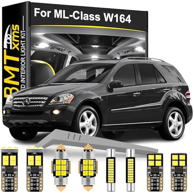 BMT xms 22 Pieces Led Interior Light Kit Replacement For Mercedes Benz M Ml Class GleClass W164 20052011 6000K Cool White Interior Car Bulbs - Image 1