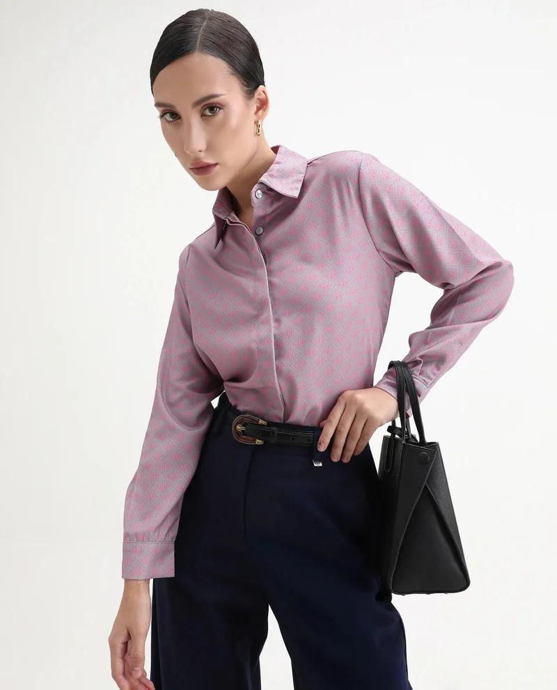 Rareism Women's Monogram Print Shirt