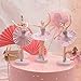 HYSTYLE 3 Pcs Pink Dancing Ballerina Girl Figurine Ballerina Girl Cake Topper Plant Pot Craft Cake Decoration - Image 2