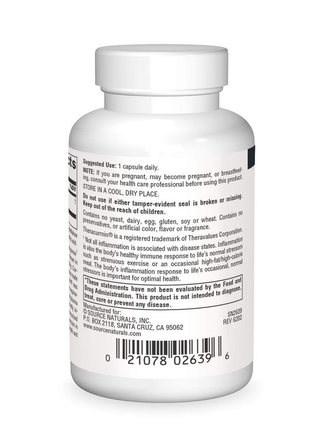 Source Naturals Theracurmin, Supports Healthy Inflammatory Response*, 300 mg - 60 Vegetarian Capsules - Image 2