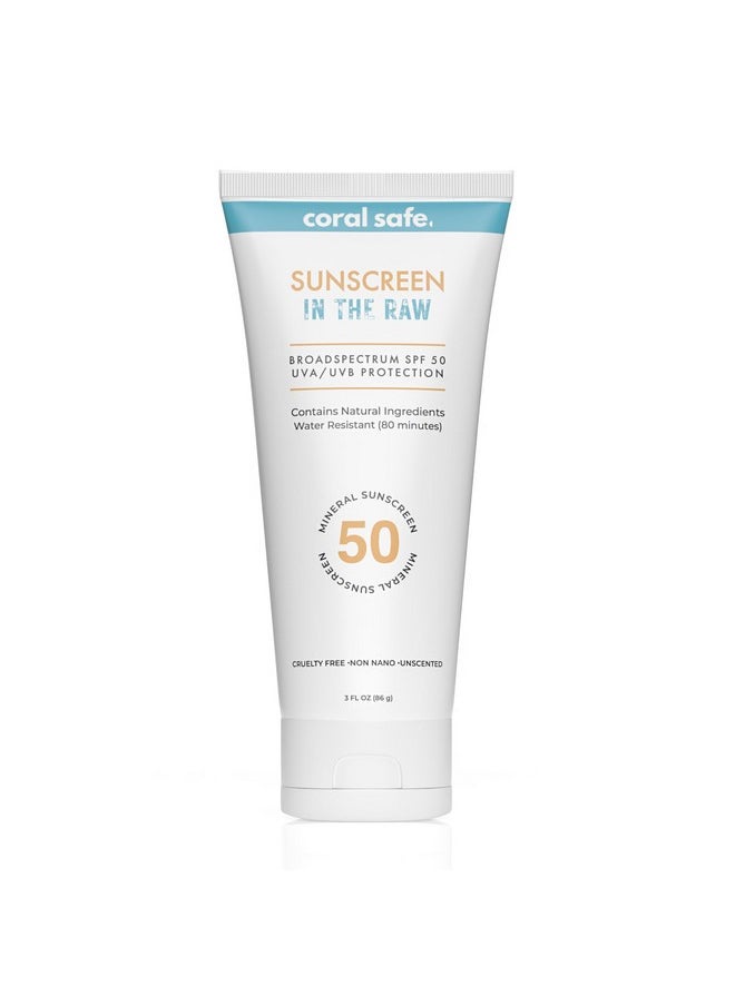 Coral Safe - Reef Safe Sunscreen Travel Lotion Spf 50 Mexico & Hawaii 104 Reef Act Compliant Biodegradable Zinc Vitamin E Oxybenzone & Octinoxate Free Water Resistant Natural Ingredients By Coral Safe - Image 1