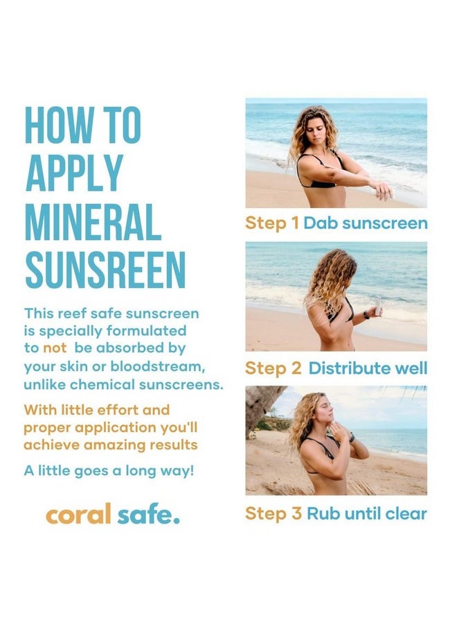 Coral Safe - Reef Safe Sunscreen Travel Lotion Spf 50 Mexico & Hawaii 104 Reef Act Compliant Biodegradable Zinc Vitamin E Oxybenzone & Octinoxate Free Water Resistant Natural Ingredients By Coral Safe - Image 1
