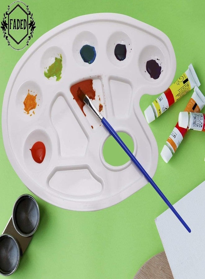 Faded Small Oval Plastic Painting Palette Set – Lightweight Color Mixing Trays for Oil, Acrylic & Watercolor – Ideal for DIY Crafts, Professional Artists, Students & Art Painting Projects (6pcs) - Image 4