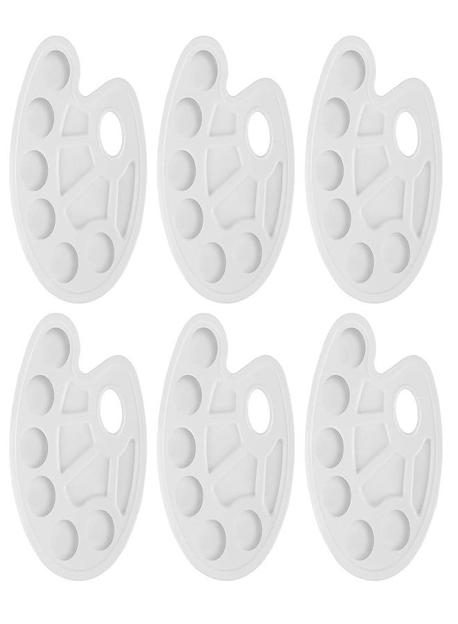 Faded Small Oval Plastic Painting Palette Set – Lightweight Color Mixing Trays for Oil, Acrylic & Watercolor – Ideal for DIY Crafts, Professional Artists, Students & Art Painting Projects (6pcs) - Image 1