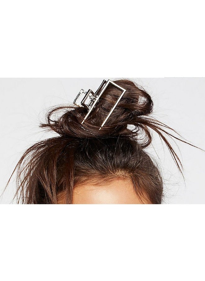 Fodattm Vintage Metal Hair Claw Hair Jaw Clips Hair Clamp Accessories For Women (Rectangle Silver)  - Image 4