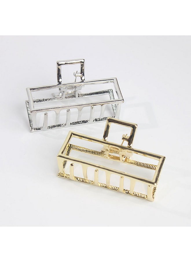 Fodattm Vintage Metal Hair Claw Hair Jaw Clips Hair Clamp Accessories For Women (Rectangle Silver)  - Image 5