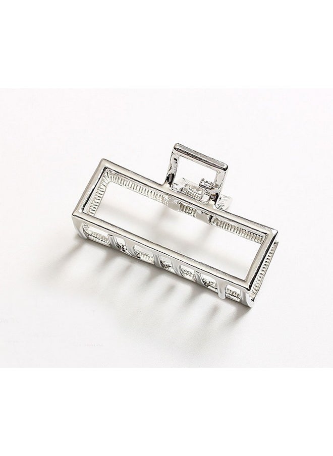 Fodattm Vintage Metal Hair Claw Hair Jaw Clips Hair Clamp Accessories For Women (Rectangle Silver)  - Image 3