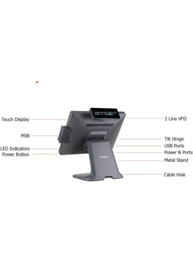 EasyPOS EPPS316 Touch POS Terminal, Industrial Grade POS Machine with SSD Storage & Windows/Linux Support, Black | EPPS316 - Image 4