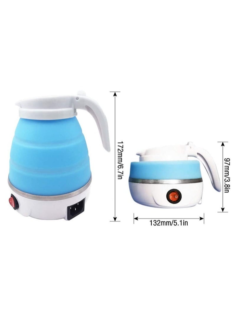 ELTRAZONE Foldable kettle, Portable Foldable Electric Kettle for Travel Food Grade Silicone Electric Water Heater Collapses with Separable Power Cord Ideal for Hiking Camping and indoor(0.6L, blue) - Image 2