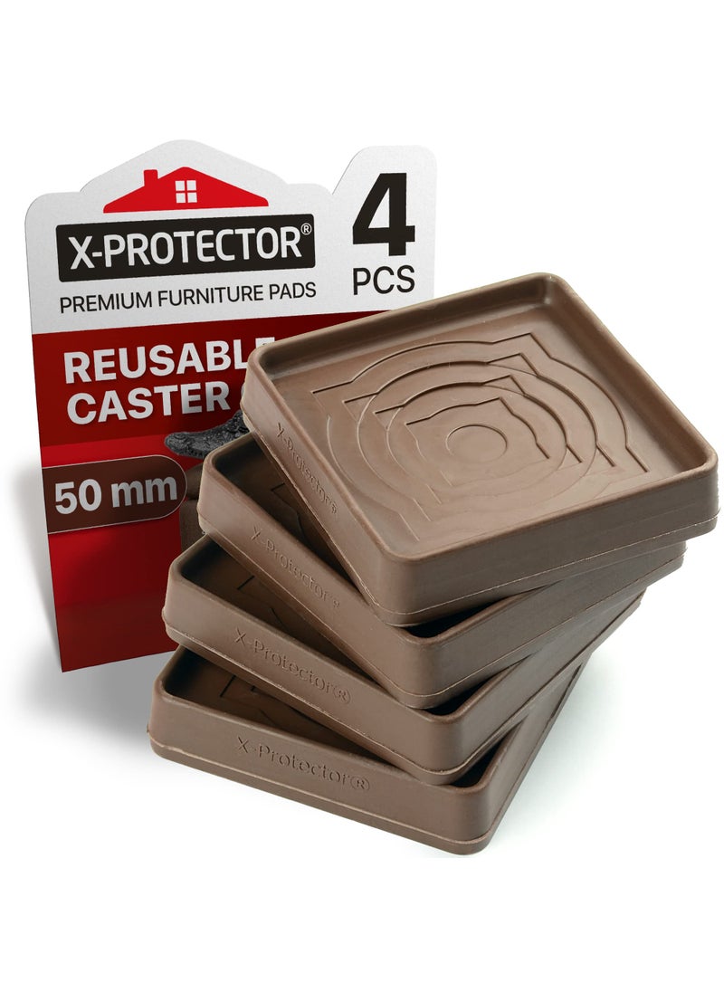 X-Protector Furniture Cups XPROTECTOR  2 Caster Cups 4 PCS  Premium Furniture Coasters  Ideal Bed Stoppers  Non Skid Furniture Pads with a Perfect Design  Rubber Furniture Pads  Protect Any Flooring 