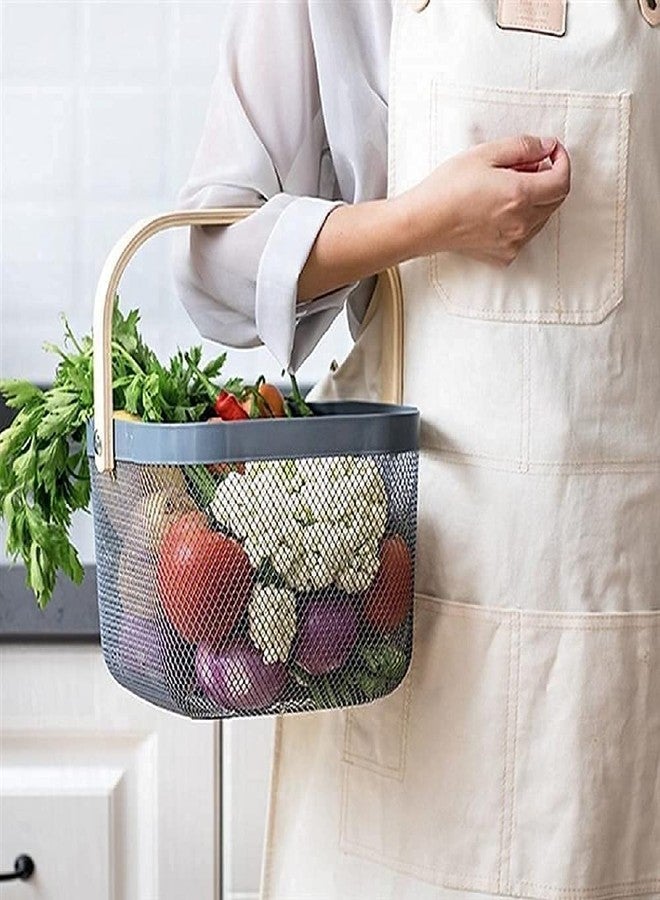Ritmo Metal Mesh with Handle (26 * 25 * 18 cm, Black) | Multi Use as Fruit Basket, Picnic, Pooja Basket, Temple, Kitchen Organizer, Book Storage Basket, Shopping Basket. - Image 5