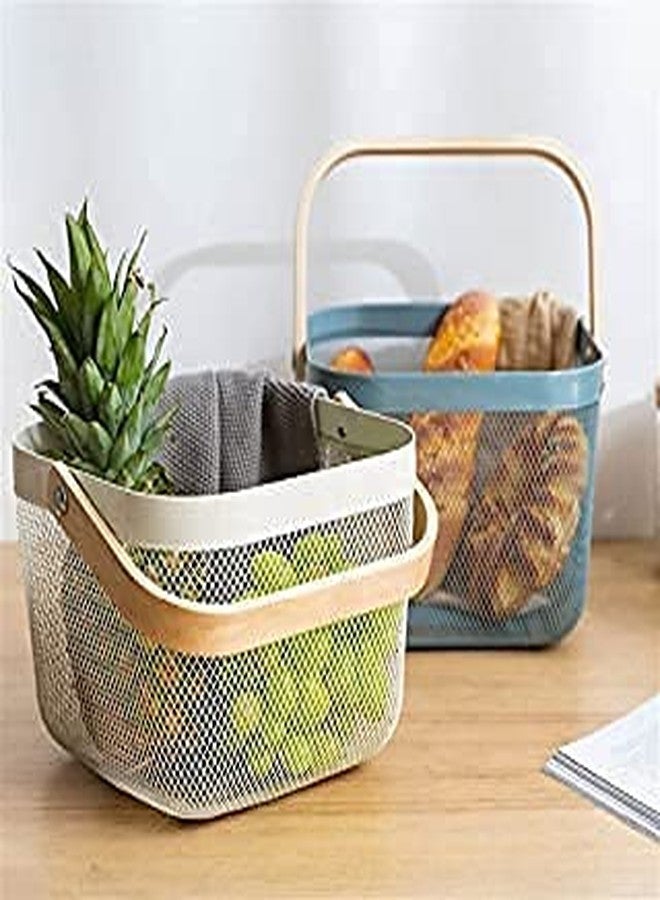 Ritmo Metal Mesh with Handle (26 * 25 * 18 cm, Black) | Multi Use as Fruit Basket, Picnic, Pooja Basket, Temple, Kitchen Organizer, Book Storage Basket, Shopping Basket. - Image 2