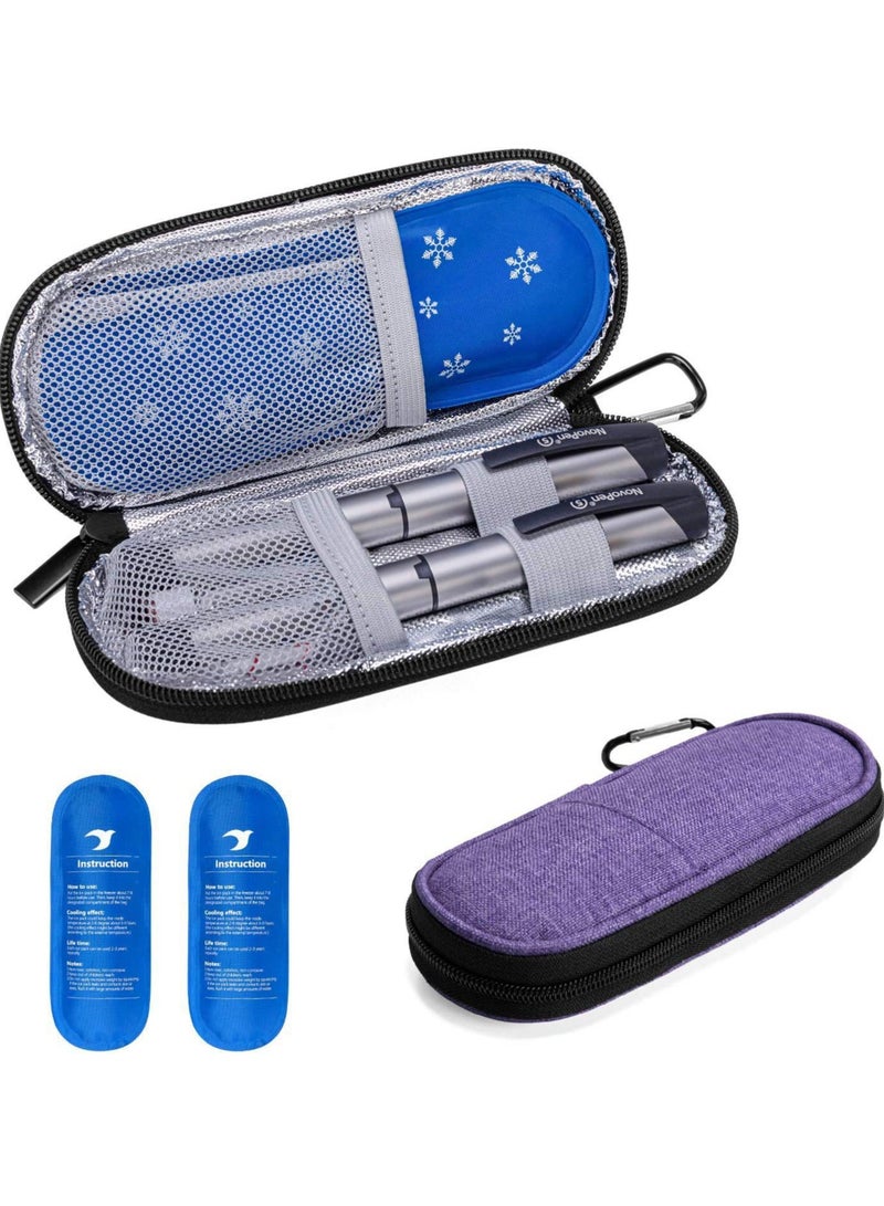 Generic Insulin Cooler Bag, Insulated Diabetes Medication Travel Case with 2 Reusable Ice Packs, Medication Storage Box for Insulin Pens and Other Diabetes Supplies  - Image 1