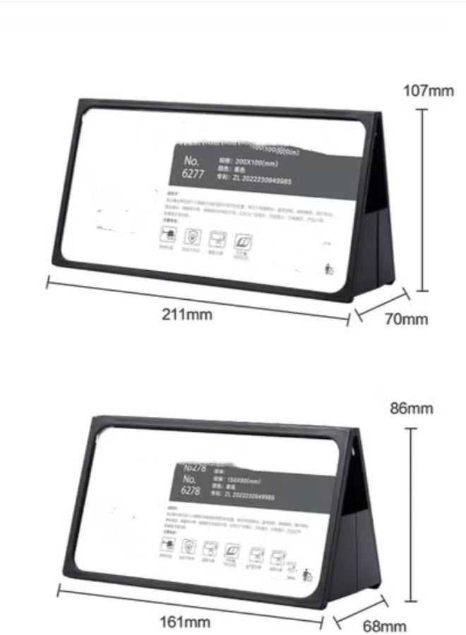 Eckek  Desk Name Plate Holder, Plastic Sign Holder for Table Display, Foldable Double Sided Nameplate - Image 5