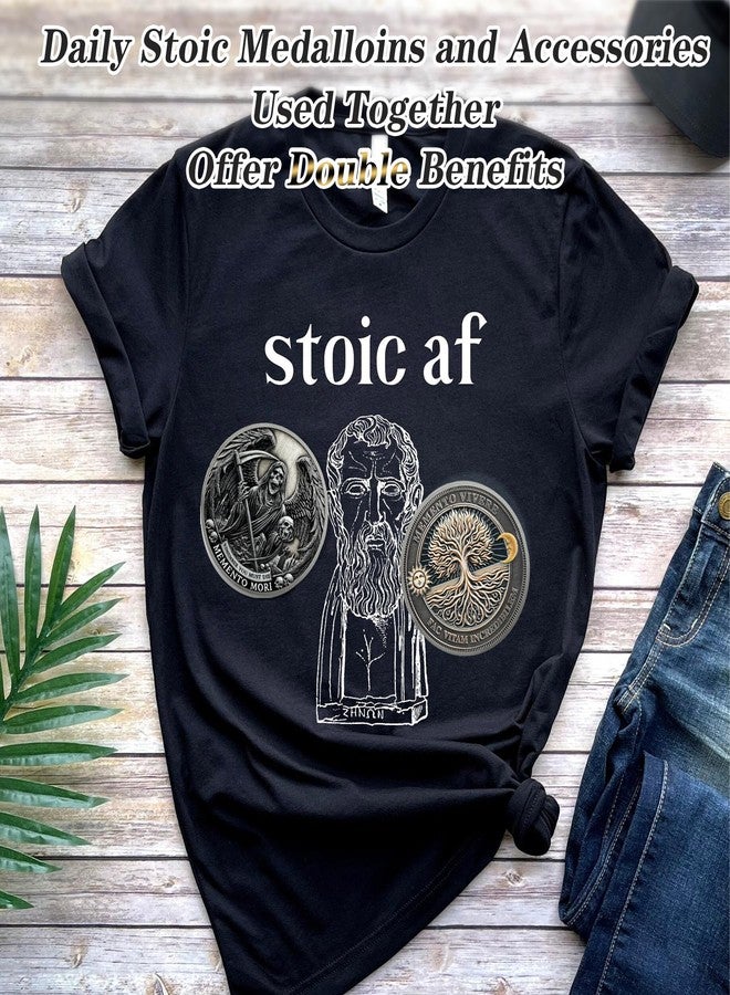 IELCJJ Grim Reaper Memento Mori Coin - Skull Tree of Life Stoic Challenge Coin - Novelty EDC Amor Fati Token Medallions for Daily Stoic Practice - Inspirational Momento Mori Stoicism Gifts for Men Women Kids - Image 5