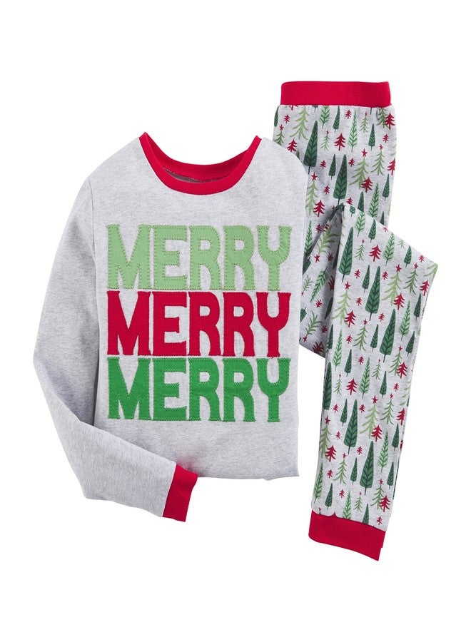Mud Pie Family Matching Christmas Pajamas, Gray, 6-9 Months - Image 1