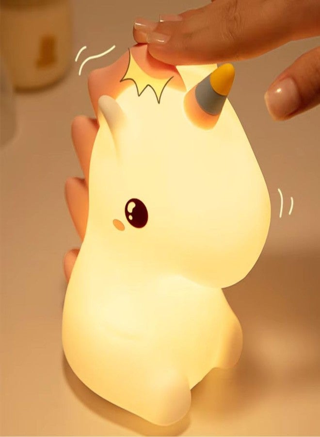 HUMAIZAR Unicorn Night Light Silicone Nursery Lamp - USB Rechargeable LED Color Changing Bedside Lamp for Kids Room, Baby Decor, Boys Girls Gifts, Birthday & Christmas Present - Image 2