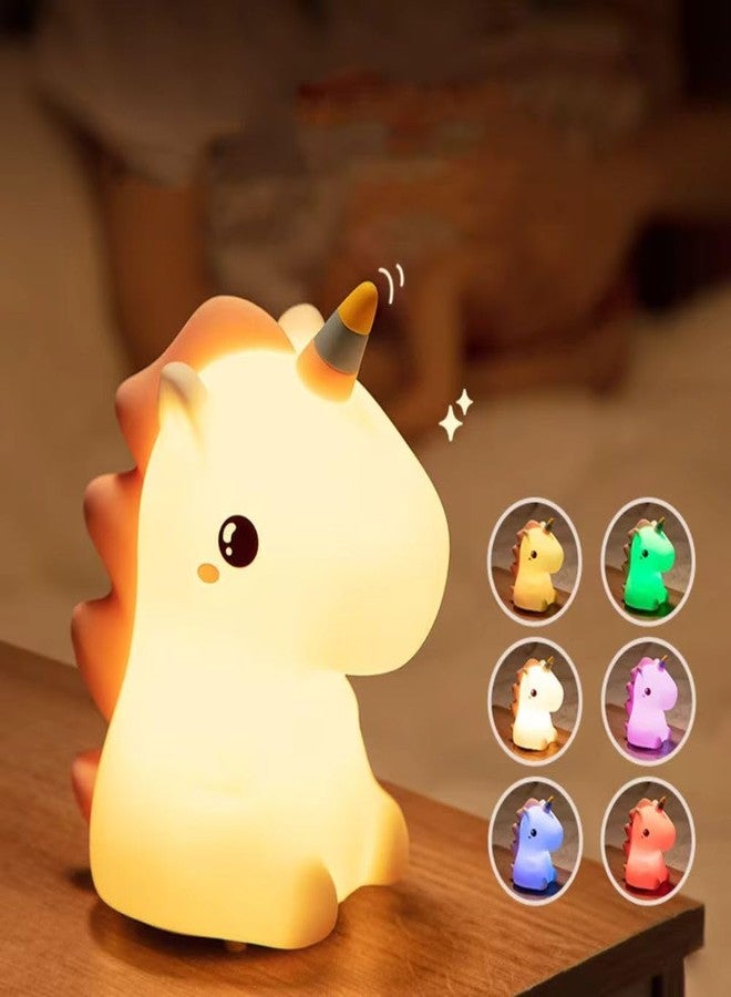 HUMAIZAR Unicorn Night Light Silicone Nursery Lamp - USB Rechargeable LED Color Changing Bedside Lamp for Kids Room, Baby Decor, Boys Girls Gifts, Birthday & Christmas Present - Image 3