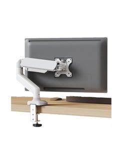 FlashHawk Single Monitor Arm, Gas Spring Adjustable Ergonomic Computer Monitor Arm for 19-32 inch Computer Monitor, Holds up to 2-9Kg Screens - White  - Image 1