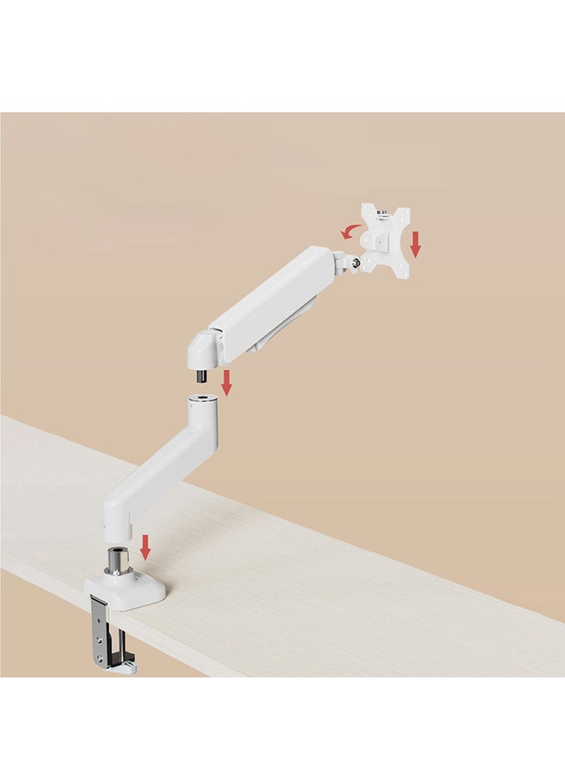 FlashHawk - Single Monitor Arm, Gas Spring Adjustable Ergonomic Computer Monitor Arm for 19-32 inch Computer Monitor, Holds up to 2-9Kg Screens - White - Image 1