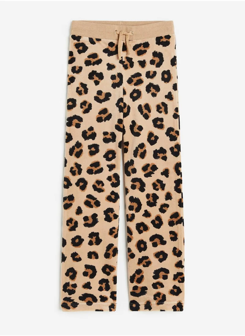 H&M Kids Velour Cheetah Print Trousers